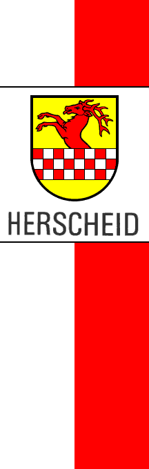 [City of Herscheid hanging flag (Märkischer Kreis County, North Rhine-Westphalia, Germany)]