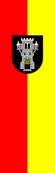 [City of Menden hanging flag (Märkischer Kreis County, North Rhine-Westphalia, Germany)]