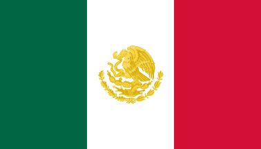 [Bandera Nacional (National Flag of Mexico) with full golden Coat of Arms]