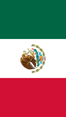 [National Flag of Mexico: vertical hanging flag - incorrect version]